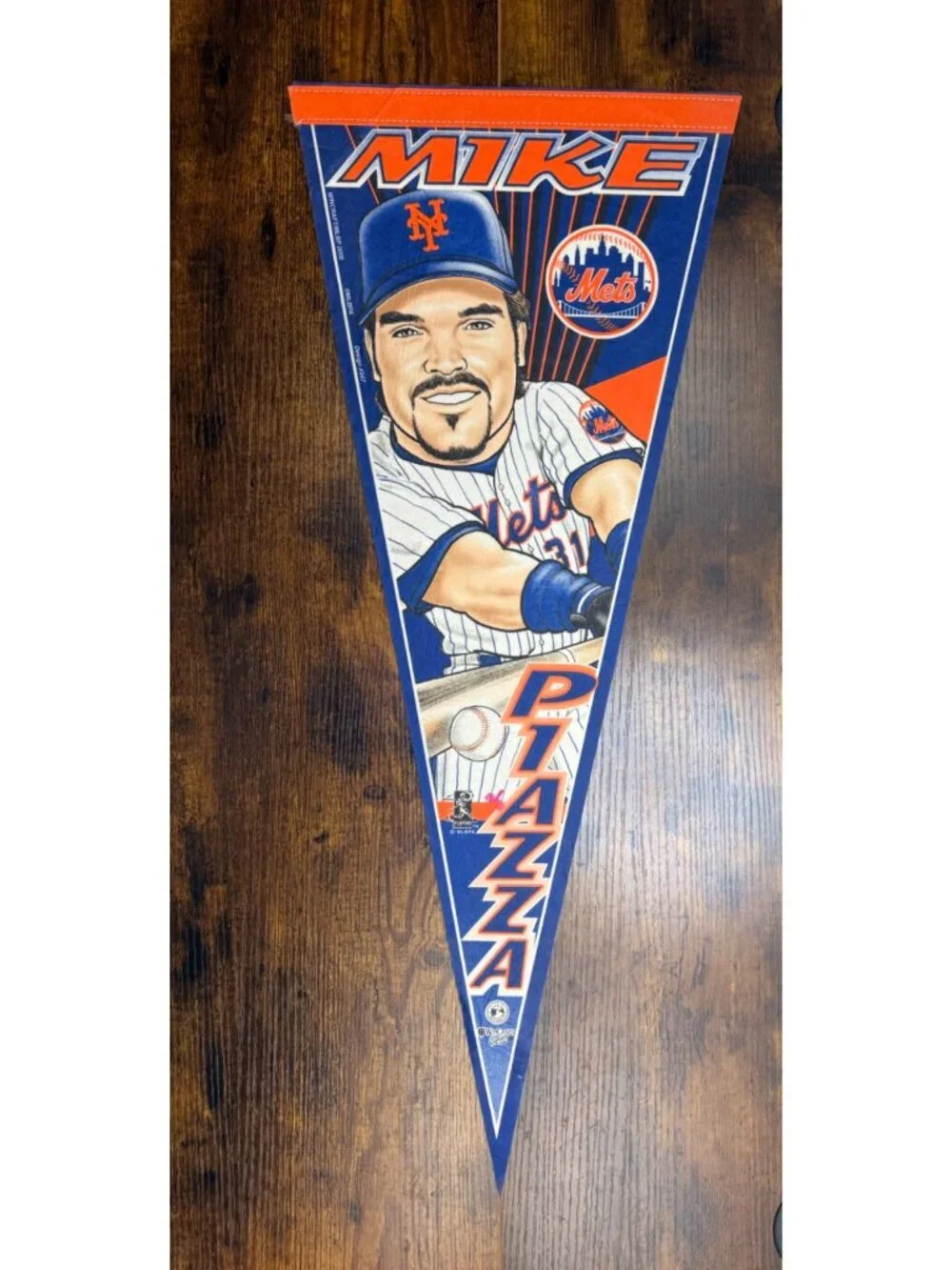 Mike Piazza New York Mets MLB 2000 Vintage Felt Pennant Sports 29.5 inches